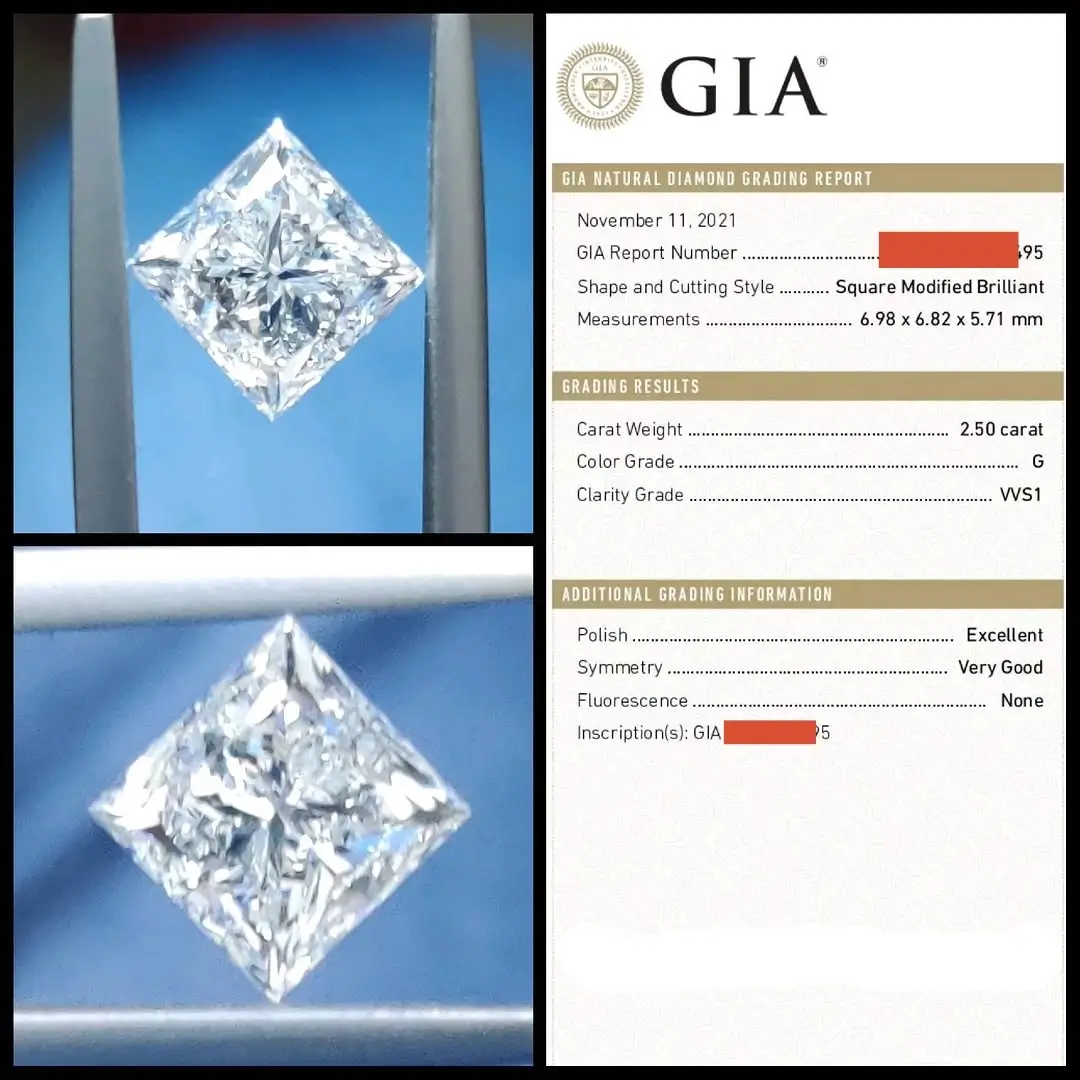 GIA diamond certificate example showing detailed grading